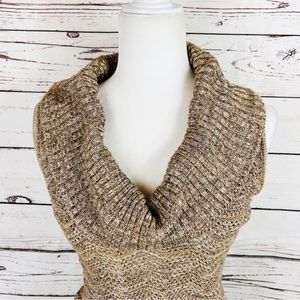 WHITE HOUSE BLACK MARKET Tan Cowl Neck Sweater
